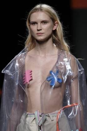 February 21, 2017 - Madrid, Spain - A model walks the runway at the OUTSIDERS DIVISION show during the EGO Mercedes-Benz Madrid Fashion Week Autumn Winter 2017 2018 at IFEMA on February 21, 2017 in Madrid, Spain Madrid Spain  - ZUMAn230 20170221_zaa_n230_171 Copyright: xOscarxGonzalezx