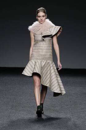 February 21, 2017 - Madrid, Spain - A model walks the runway at the ROCIO LASECA show during the EGO Mercedes-Benz Madrid Fashion Week Autumn Winter 2017 2018 at IFEMA on February 21, 2017 in Madrid, Spain Madrid Spain  - ZUMAn230 20170221_zaa_n230_250 Copyright: xOscarxGonzalezx