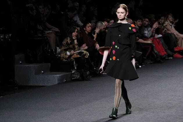 February 21, 2017 - Madrid, Spain - A model walks the runway at the ROCIO LASECA show during the EGO Mercedes-Benz Madrid Fashion Week Autumn Winter 2017 2018 at IFEMA on February 21, 2017 in Madrid, Spain Madrid Spain  - ZUMAn230 20170221_zaa_n230_194 Copyright: xOscarxGonzalezx