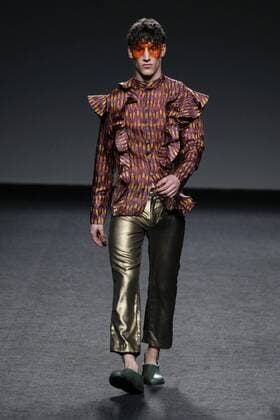 February 21, 2017 - Madrid, Spain - A model walks the runway at the ROCIO LASECA show during the EGO Mercedes-Benz Madrid Fashion Week Autumn Winter 2017 2018 at IFEMA on February 21, 2017 in Madrid, Spain Madrid Spain  - ZUMAn230 20170221_zaa_n230_236 Copyright: xOscarxGonzalezx
