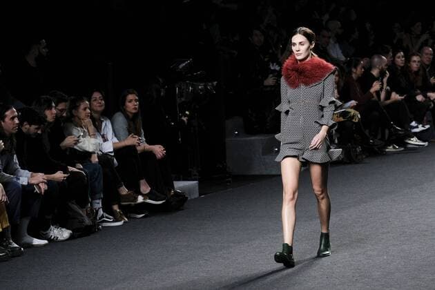 February 21, 2017 - Madrid, Spain - A model walks the runway at the ROCIO LASECA show during the EGO Mercedes-Benz Madrid Fashion Week Autumn Winter 2017 2018 at IFEMA on February 21, 2017 in Madrid, Spain Madrid Spain  - ZUMAn230 20170221_zaa_n230_190 Copyright: xOscarxGonzalezx