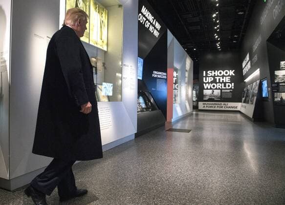 President Donald Trump tours the Smithsonian National Museum of African American History & Culture in Washington, D.C. on February 21, 2017.  WAP20170221308 KEVINxDIETSCH