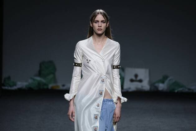 February 21, 2017 - Madrid, Spain - A model walks the runway at the MARIA MAGDALENA show during the EGO Mercedes-Benz Madrid Fashion Week Autumn Winter 2017 2018 at IFEMA on February 21, 2017 in Madrid, Spain Madrid Spain  - ZUMAn230 20170221_zaa_n230_391 Copyright: xOscarxGonzalezx