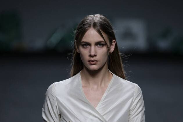 February 21, 2017 - Madrid, Spain - A model walks the runway at the MARIA MAGDALENA show during the EGO Mercedes-Benz Madrid Fashion Week Autumn Winter 2017 2018 at IFEMA on February 21, 2017 in Madrid, Spain Madrid Spain  - ZUMAn230 20170221_zaa_n230_389 Copyright: xOscarxGonzalezx