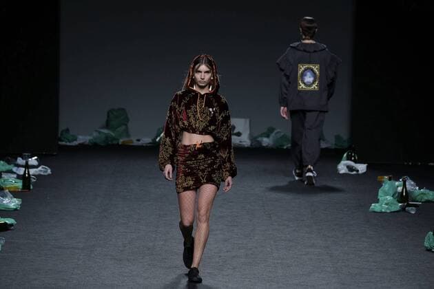 February 21, 2017 - Madrid, Spain - A model walks the runway at the MARIA MAGDALENA show during the EGO Mercedes-Benz Madrid Fashion Week Autumn Winter 2017 2018 at IFEMA on February 21, 2017 in Madrid, Spain Madrid Spain  - ZUMAn230 20170221_zaa_n230_366 Copyright: xOscarxGonzalezx