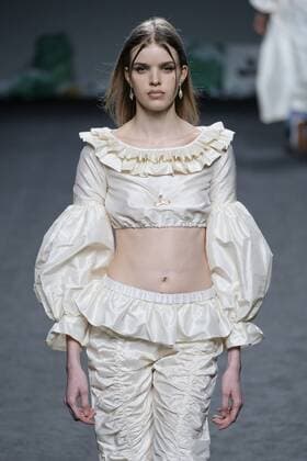 February 21, 2017 - Madrid, Spain - A model walks the runway at the MARIA MAGDALENA show during the EGO Mercedes-Benz Madrid Fashion Week Autumn Winter 2017 2018 at IFEMA on February 21, 2017 in Madrid, Spain Madrid Spain  - ZUMAn230 20170221_zaa_n230_390 Copyright: xOscarxGonzalezx