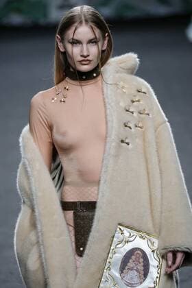February 21, 2017 - Madrid, Spain - A model walks the runway at the MARIA MAGDALENA show during the EGO Mercedes-Benz Madrid Fashion Week Autumn Winter 2017 2018 at IFEMA on February 21, 2017 in Madrid, Spain Madrid Spain  - ZUMAn230 20170221_zaa_n230_382 Copyright: xOscarxGonzalezx
