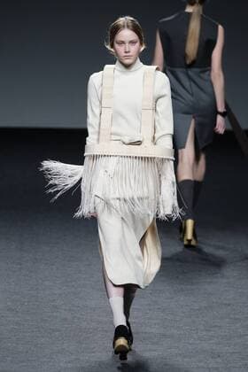 February 21, 2017 - Madrid, Spain - A model walks the runway at the NACHO COSTA show during the EGO Mercedes-Benz Madrid Fashion Week Autumn Winter 2017 2018 at IFEMA on February 21, 2017 in Madrid, Spain Madrid Spain  - ZUMAn230 20170221_zaa_n230_440 Copyright: xOscarxGonzalezx