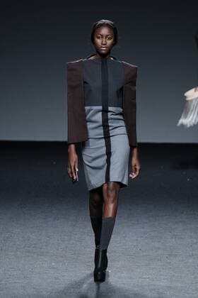 February 21, 2017 - Madrid, Spain - A model walks the runway at the NACHO COSTA show during the EGO Mercedes-Benz Madrid Fashion Week Autumn Winter 2017 2018 at IFEMA on February 21, 2017 in Madrid, Spain Madrid Spain  - ZUMAn230 20170221_zaa_n230_457 Copyright: xOscarxGonzalezx