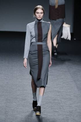 February 21, 2017 - Madrid, Spain - A model walks the runway at the NACHO COSTA show during the EGO Mercedes-Benz Madrid Fashion Week Autumn Winter 2017 2018 at IFEMA on February 21, 2017 in Madrid, Spain Madrid Spain  - ZUMAn230 20170221_zaa_n230_461 Copyright: xOscarxGonzalezx