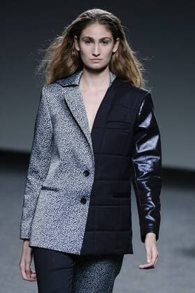February 21, 2017 - Madrid, Spain - A model walks the runway at the BLIKVANGER show during the EGO Mercedes-Benz Madrid Fashion Week Autumn Winter 2017 2018 at IFEMA on February 21, 2017 in Madrid, Spain Madrid Spain  - ZUMAn230 20170221_zaa_n230_624 Copyright: xOscarxGonzalezx