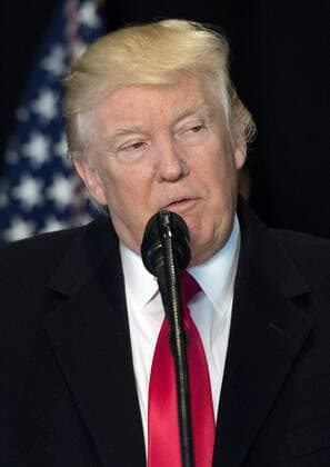 February 21, 2017 - Washington, District of Columbia, United States of America - United States President Donald Trump delivers remarks after touring the Smithsonian National Museum of African American History & Culture in Washington, D.C. on February 21, 2017. Photo Credit: CNP AdMedia Washington United States of America - ZUMAa123 20170221_zaa_a123_005 Copyright: xKevinxDietschx