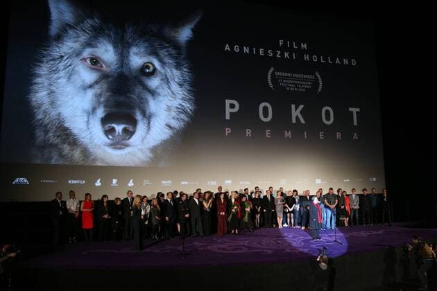 Premiere of Agnieszka Holland s thriller Pokot (Spoor) in Warsaw Premiere of the winner of the Silver Bear Alfred Bauer prize at the Berlin Film Festival the newest Agnieszka Holland s thriller Pokot (Spoor) on February 21, 2017 in Warsaw, Poland. EN_01246625_0209 