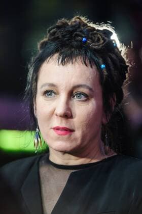 Premiere of Agnieszka Holland s thriller Pokot (Spoor) in Warsaw Premiere of the winner of the Silver Bear Alfred Bauer prize at the Berlin Film Festival the newest Agnieszka Holland s thriller Pokot (Spoor) on February 21, 2017 in Warsaw, Poland. In the picture; Olga Tokarczuk, the Pokot s screenplay author EN_01246634_0003 