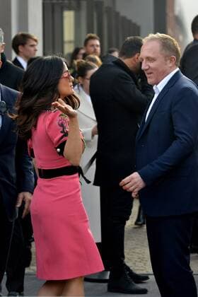 Milan, Arrival guests at the Gucci show, Milan Fashion Week. Pictured: Salma Hayek  Copyright: xSimonexComix xIPAx xSimonexComix