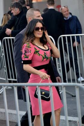 Milan, Arrival guests at the Gucci show, Milan Fashion Week. Pictured: Salma Hayek  Copyright: xSimonexComix xIPAx xSimonexComix