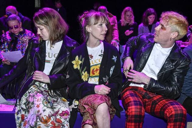 Milan woman s Fashion Week Fall Winter 2017 2018. Gucci Front row. Pictured:Angelica Hicks Helen Downie and Trevor Andrew  Copyright: xRiccardoxGiordanoxSickix xIPAx xFotosickix