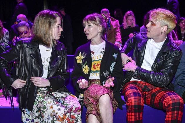 Milan woman s Fashion Week Fall Winter 2017 2018. Gucci Front row. Pictured:Angelica Hicks Helen Downie and Trevor Andrew  Copyright: xRiccardoxGiordanoxSickix xIPAx xFotosickix