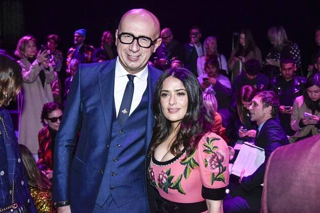Milan woman s Fashion Week Fall Winter 2017 2018. Gucci Front row. Pictured:Marco Bizzarri and Salma Hayek  Copyright: xRiccardoxGiordanoxSickix xIPAx xFotosickix