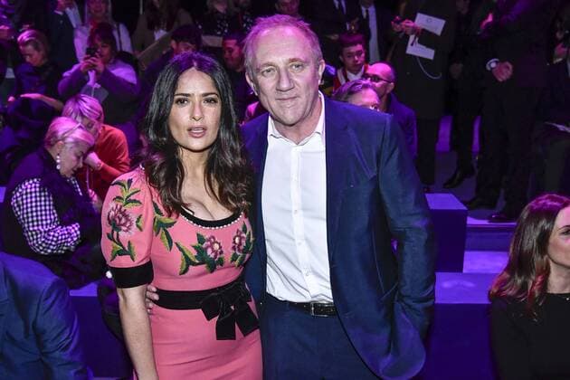 Milan woman s Fashion Week Fall Winter 2017 2018. Gucci Front row. Pictured: Salma Hayek and Francois-Henri Pinault  Copyright: xRiccardoxGiordanoxSickix xIPAx xFotosickix