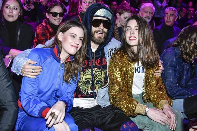 Milan woman s Fashion Week Fall Winter 2017 2018. Gucci Front row. Pictured: Jared Leto and Charlotte Casiraghi  Copyright: xRiccardoxGiordanoxSickix xIPAx xFotosickix