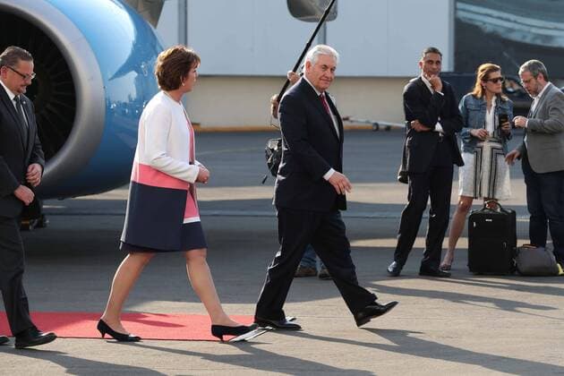 February 22, 2017 - Mexico - US Außenminister Rex Tillerson bei der Ankunft in Mexiko für bilaterale Gespräche zum Thema Sicherheit, Grenzsicherung und Handel -  - ZUMAu78_ 20170222_zaf_u78_049 Copyright: xValentexRosasx