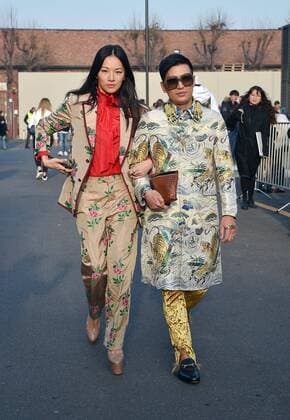 milano 22-02-2107 milano fashion week - settimana della moda sfilata gucci nella foto street style - streetsnaps  0