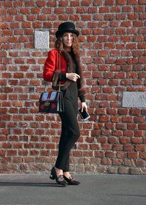 milano 22-02-2107 milano fashion week - settimana della moda sfilata gucci nella foto street style - streetsnaps  0