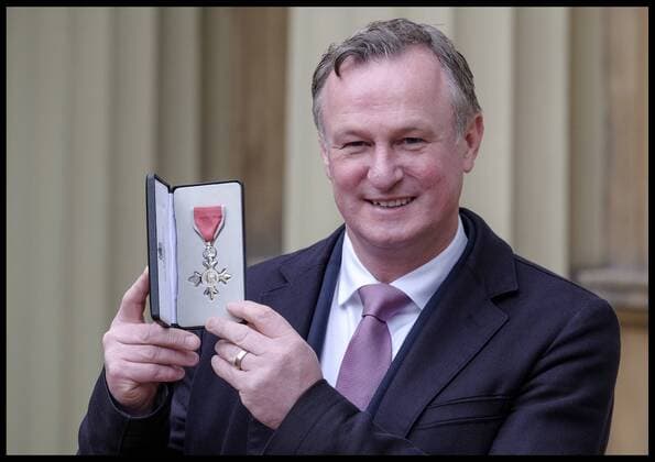 Verleihung von Ritterorden in London . 23 02 2017. London, United Kingdom. Investitures. Buckingham Palace. Michael O Neill after the Queen s investitures at Buckingham Palace  xi-Imagesx xPoolx IIM-14494-0021