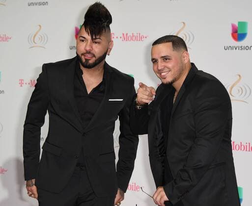 Latin artist Chino & Chacal walks the red carpet at the Univision 2017 Premio Lo Nuestro a La Música Latina show at the American Airlines Arena in Miami,Florida, February 23, 2017.  MIA20170223125 GARYxIxROTHSTEIN