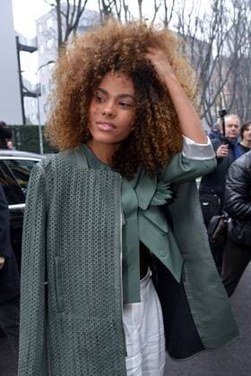 Milan Check guests in the parade of Emporio Armani, Milan Fashion Week. Pictured: Tina Kunakey  Copyright: xSimonexComix xIPAx xComi Terenghix