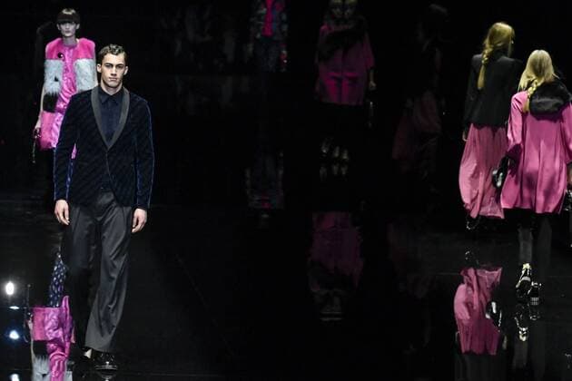 Milan woman s Fashion Week Fall Winter 2017 2018. Milano Moda donna , autunno inverno 2017 2018 . Emporio Armani Fashion Show Pictured: Model  Copyright: xRiccardoxGiordanoxSickix xIPAx xFotosickix