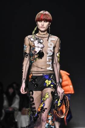 Milan woman s Fashion Week Fall Winter 2017 2018. Milano Moda donna , autunno inverno 2017 2018 . Versace fashion show Pictured: Model  Copyright: xRiccardoxGiordanoxSickix xIPAx xFotosickix