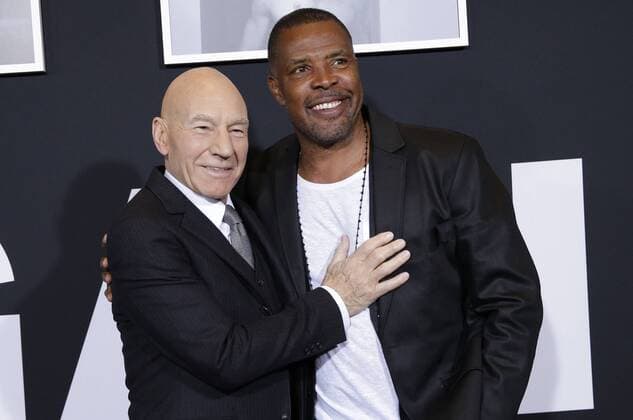 Patrick Stewart and Eriq La Salle arrive on the red carpet at the Logan New York special screening at Rose Theater, Jazz at Lincoln Center on February 24, 2017 in New York City.  NYP20170224132 JOHNxANGELILLO