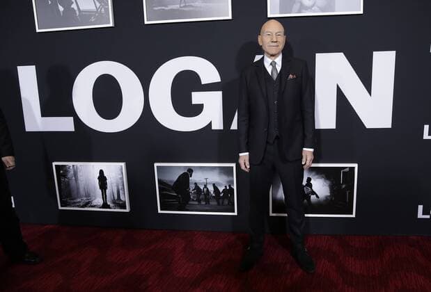 Patrick Stewart arrives on the red carpet at the Logan New York special screening at Rose Theater, Jazz at Lincoln Center on February 24, 2017 in New York City.  NYP20170224133 JOHNxANGELILLO