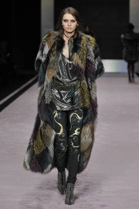 Italy: Rindi fur Show A model walks the runway at the Rindi Fur show during Milan Fashion Week Fall Winter 2017 18.  GaetanoxPiazzolla