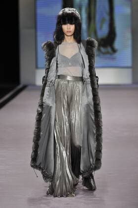 Italy: Rindi fur Show A model walks the runway at the Rindi Fur show during Milan Fashion Week Fall Winter 2017 18.  GaetanoxPiazzolla