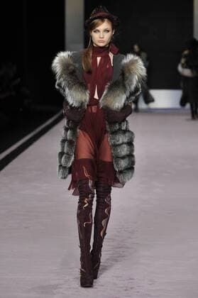 Italy: Rindi fur Show A model walks the runway at the Rindi Fur show during Milan Fashion Week Fall Winter 2017 18.  GaetanoxPiazzolla