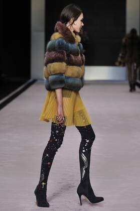 Italy: Rindi fur Show A model walks the runway at the Rindi Fur show during Milan Fashion Week Fall Winter 2017 18.  GaetanoxPiazzolla