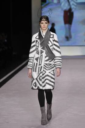 Italy: Mala Mati Fur Show A model walks the runway at the Mala Matì Fur show during Milan Fashion Week Fall Winter 2017 18.  GaetanoxPiazzolla