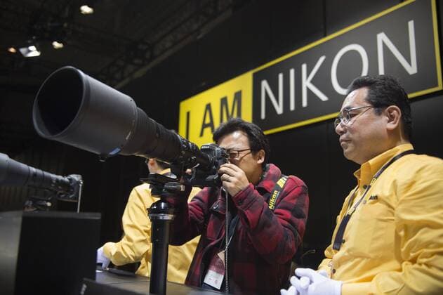 February 24, 2017 - Yokohama, Japan - Nikon showcases their telephoto lenses at the Nikon booth at the CP+ Camera and Photo Imaging Show in Yokohama, Kanagawa, Japan, on Thursday, Feb. 23, 2017. The annual camera show in Yokohama is the largest in Japan and runs through Feb. 26. Yokohama Japan  - ZUMAn230 20170224_zaa_n230_584 Copyright: xYichuanxCaox