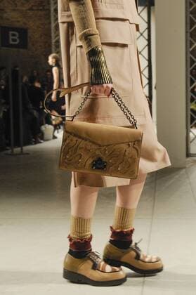 Italy: Cividini show as part of MFW A model, bag details, walks the runway at the Cividini show during Milan Fashion Week Fall Winter 2017 18  GaetanoxPiazzolla