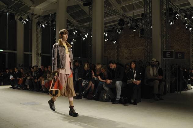 Italy: Cividini show as part of MFW A model walks the runway at the Cividini show during Milan Fashion Week Fall Winter 2017 18  GaetanoxPiazzolla