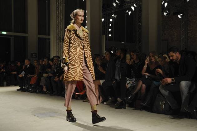 Italy: Cividini show as part of MFW A model walks the runway at the Cividini show during Milan Fashion Week Fall Winter 2017 18  GaetanoxPiazzolla