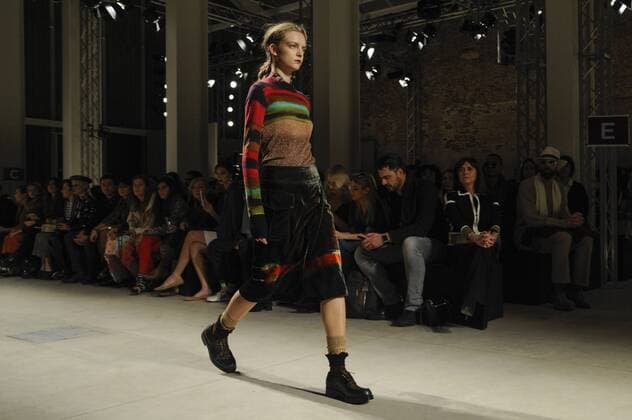 Italy: Cividini show as part of MFW A model walks the runway at the Cividini show during Milan Fashion Week Fall Winter 2017 18  GaetanoxPiazzolla