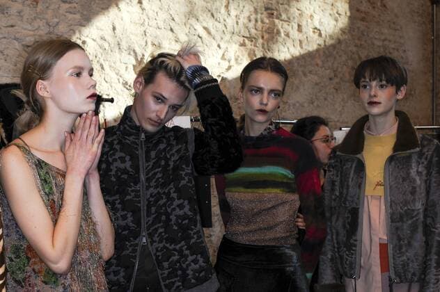 Italy: Cividini Backstage as part of MFW Models are seen on backstage ahead Cividini during Milan Fashion Week Fall Winter 2017 18  GaetanoxPiazzolla