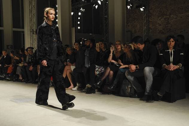 Italy: Cividini show as part of MFW A model walks the runway at the Cividini show during Milan Fashion Week Fall Winter 2017 18  GaetanoxPiazzolla