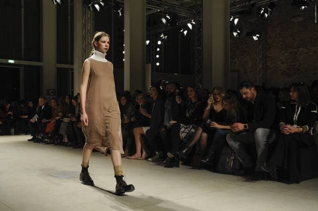 Italy: Cividini show as part of MFW A model walks the runway at the Cividini show during Milan Fashion Week Fall Winter 2017 18  GaetanoxPiazzolla
