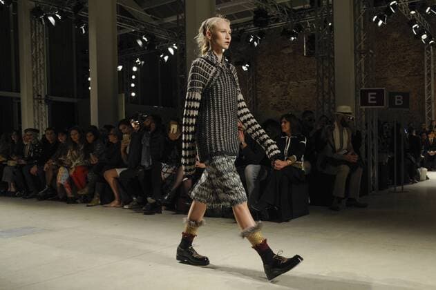 Italy: Cividini show as part of MFW A model walks the runway at the Cividini show during Milan Fashion Week Fall Winter 2017 18  GaetanoxPiazzolla