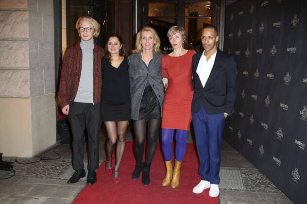 Daniel Mühe, Sarah Alles, Maria Furtwängler, Anna Stieblich und Jerry Hoffmann bei der Premierenparty des Theaterstücks Alles muss glänzen - The Homemaker im Restaurant Grosz. Berlin, 25.02.2017 Foto:xS.xGabschx xFuturexImage